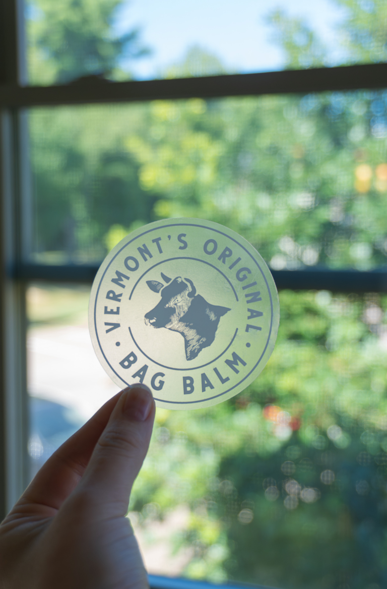 Bag Balm Crest design transparent sticker