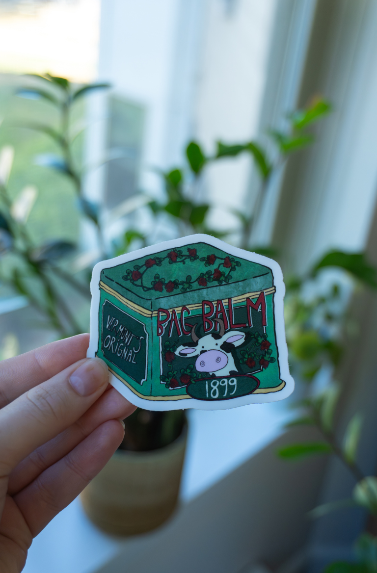 Cow + Tin design sticker